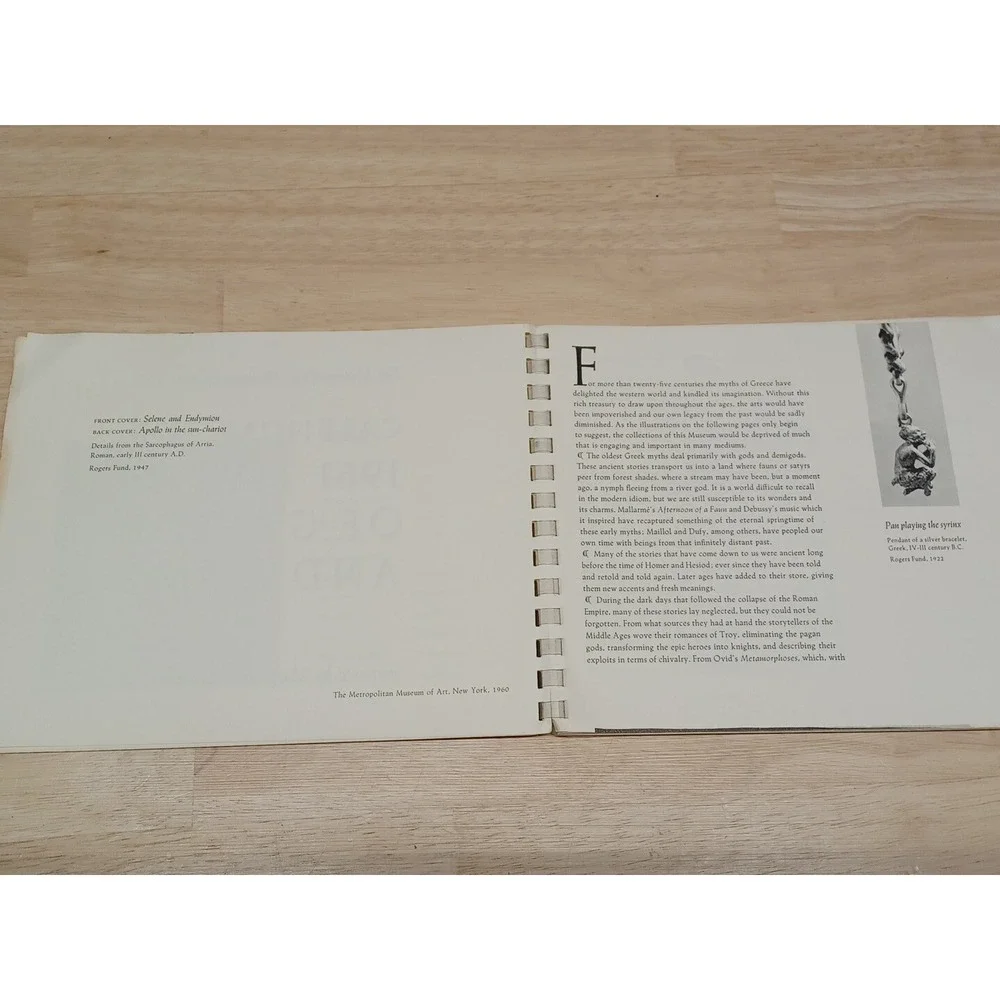 1961 book calendar Greek mythology history myths of Greece and Rome